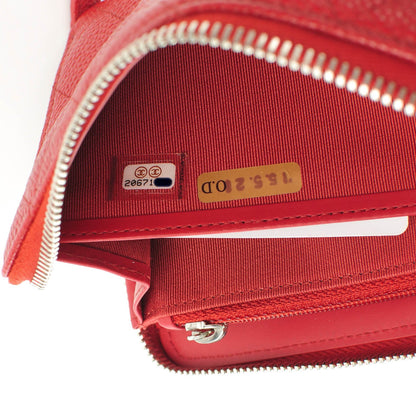 Chanel Caviar Quilted Large Gusset Zip Around Wallet Dark Red 8 of 8