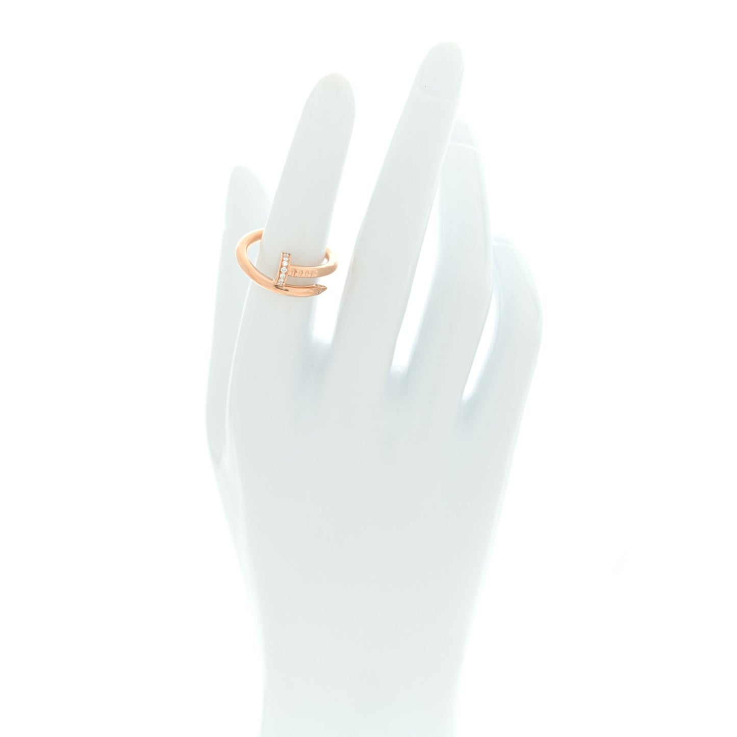18K Pink Gold Diamond Juste Un Clou Ring 54 6.75