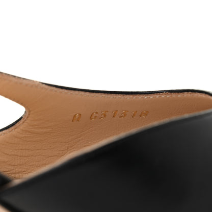 Chanel Lambskin Patent Cap Toe CC Slingback Sandals 38 Black 8 of 8