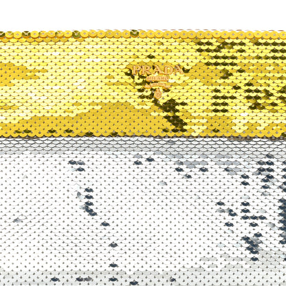 Prada Sequin Clutch Gold Silver 7 of 10