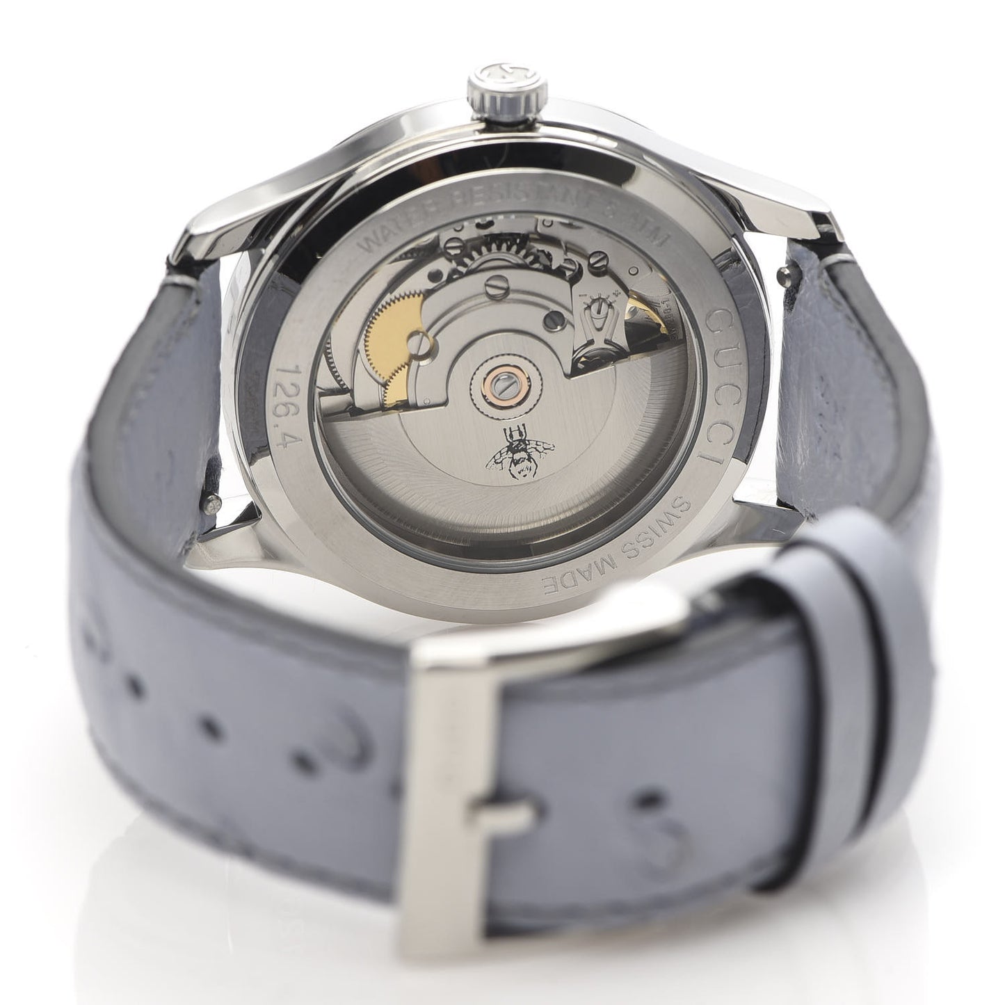 Stainless Steel Ostrich Blue Mother of Pearl 38mm G-Timeless Snake Automatic Watch