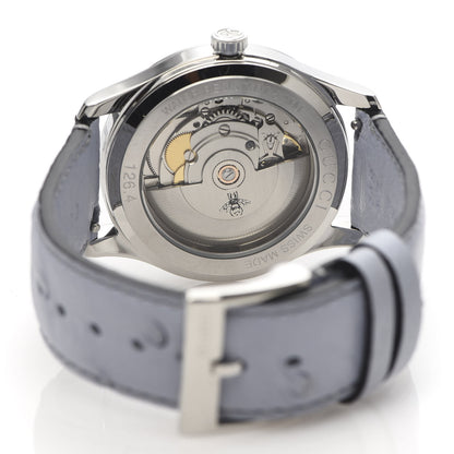 Gucci Stainless Steel Ostrich Blue Mother of Pearl 38mm G-Timeless Snake Automatic Watch 9 of 14