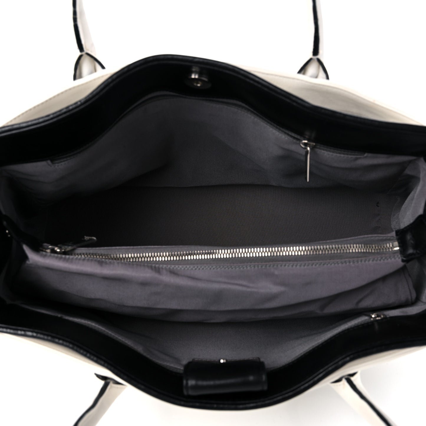 Lambskin Executive Cerf Shopper Tote White