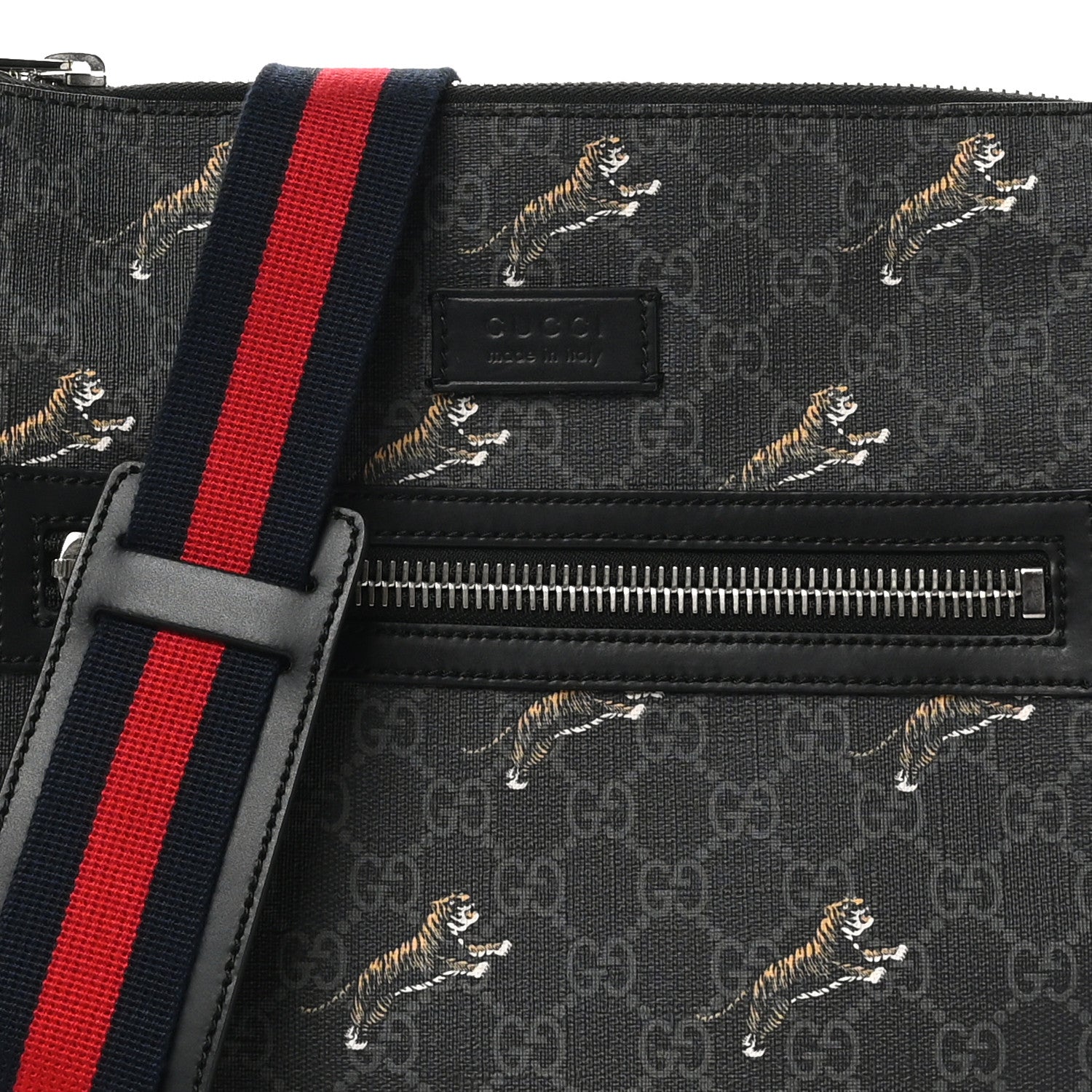 Gucci GG Supreme Monogram Tigers Web Messenger Bag Black Multicolor 8 of 10