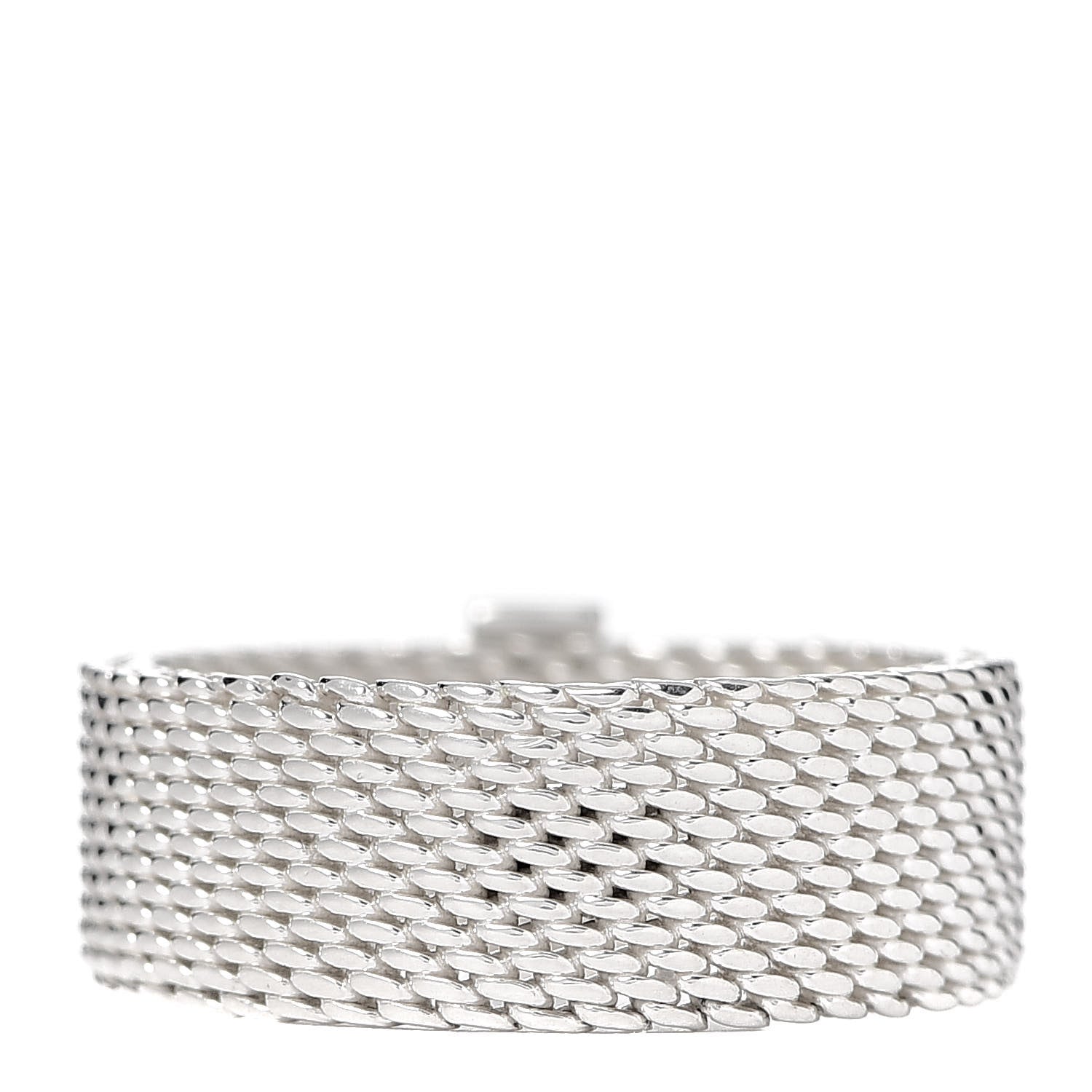 Tiffany Sterling Silver Diamond Somerset Mesh Ring 51 5.75 3 of 4