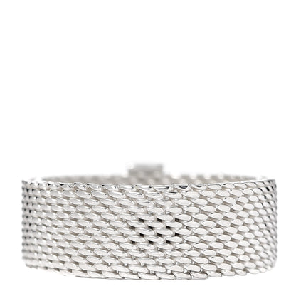 Tiffany Sterling Silver Diamond Somerset Mesh Ring 51 5.75 3 of 4