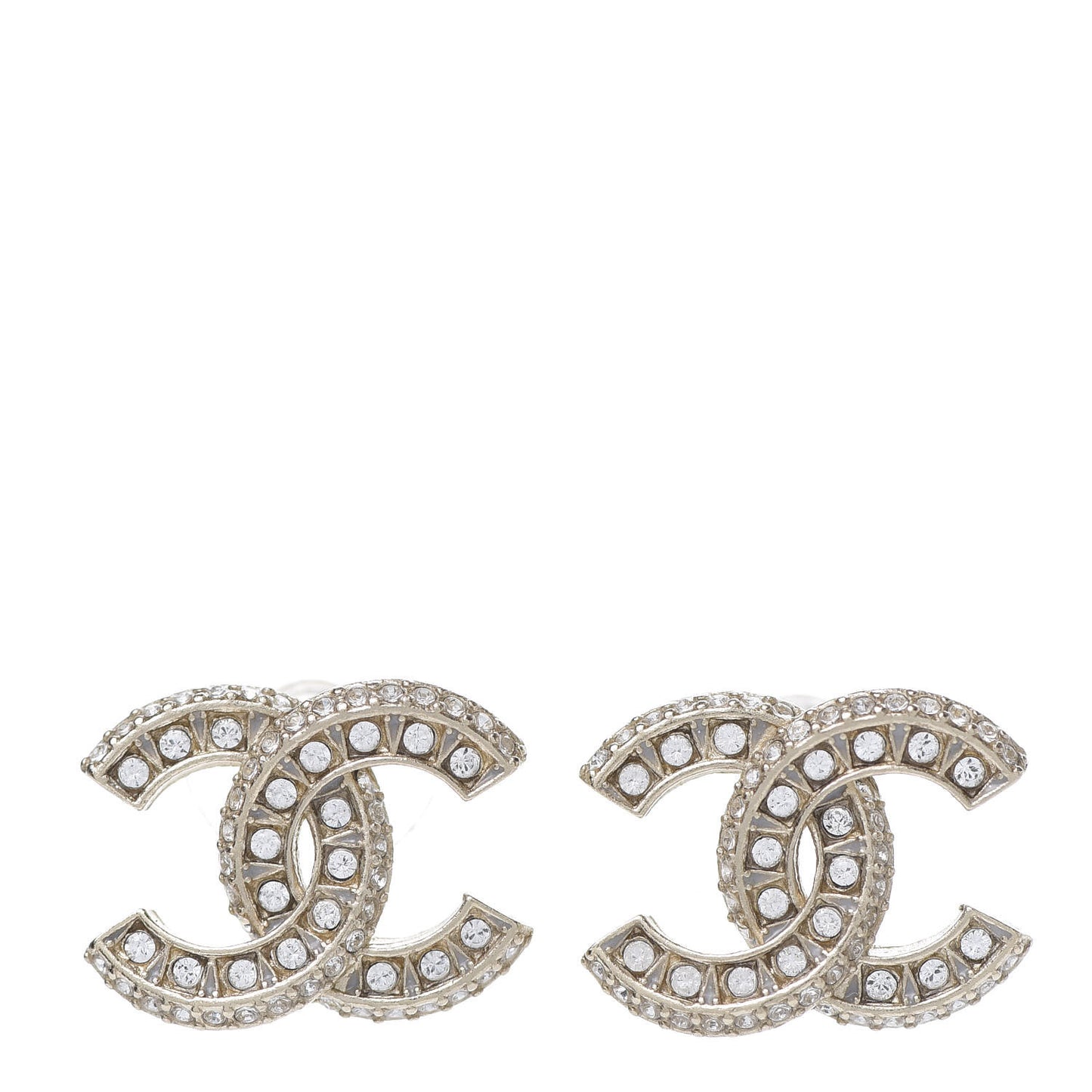 Crystal CC Earrings Light Gold