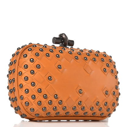 Bottega Veneta Waxy Nappa Intrecciato Knot Studded Clutch Topaz 3 of 6
