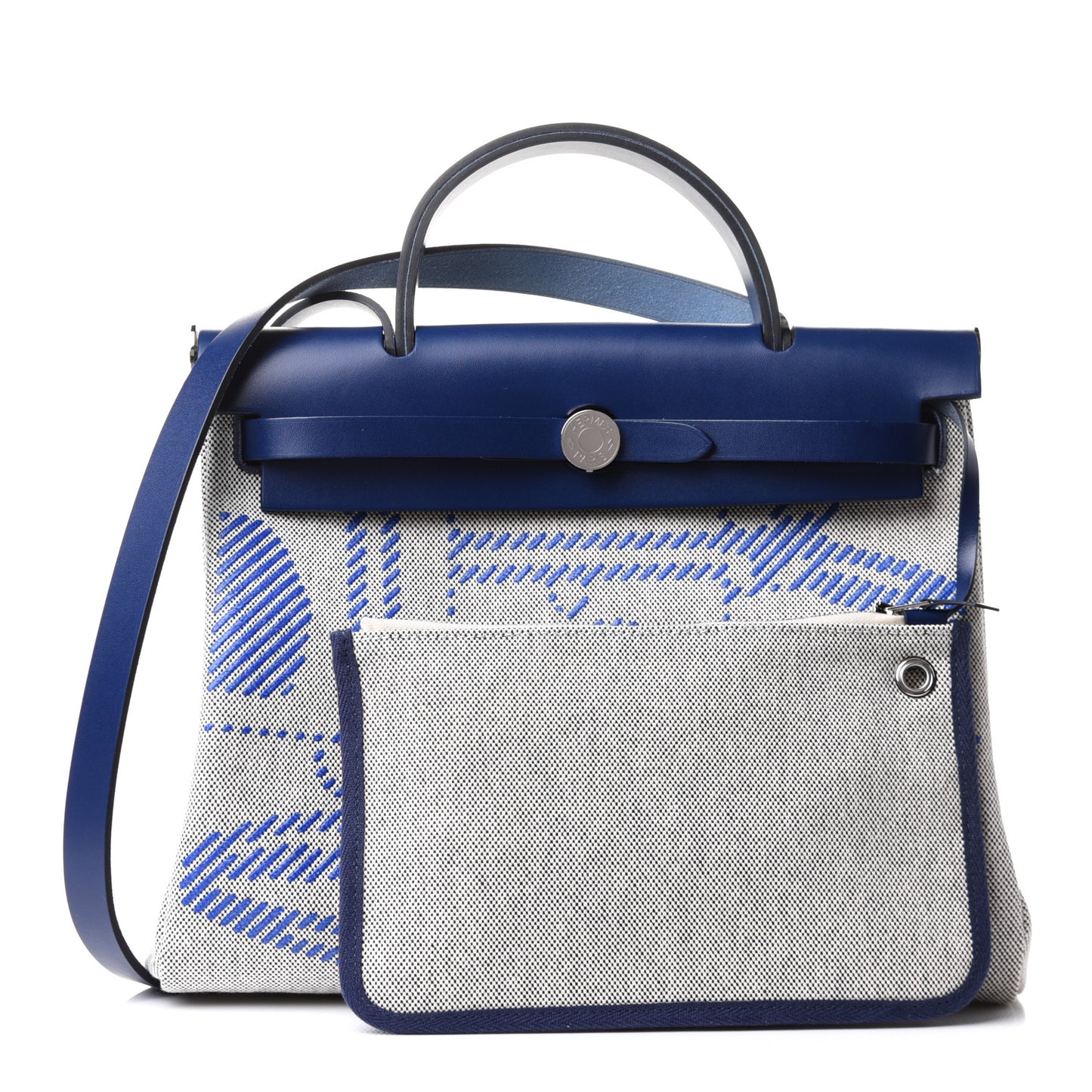 Vache Hunter Toile H Brides de Gala Herbag Zip Retourne 31 PM Bleu De France Ecru Black