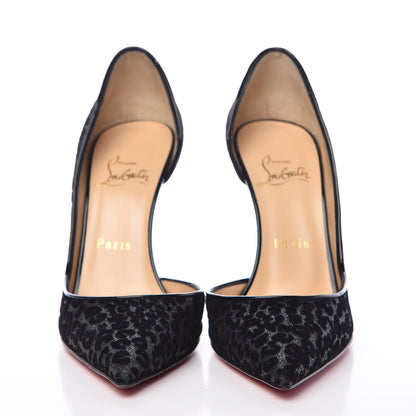 Christian Louboutin Floque Patent Glitter Leo Iriza 100 Pumps 37 Black 2 of 10