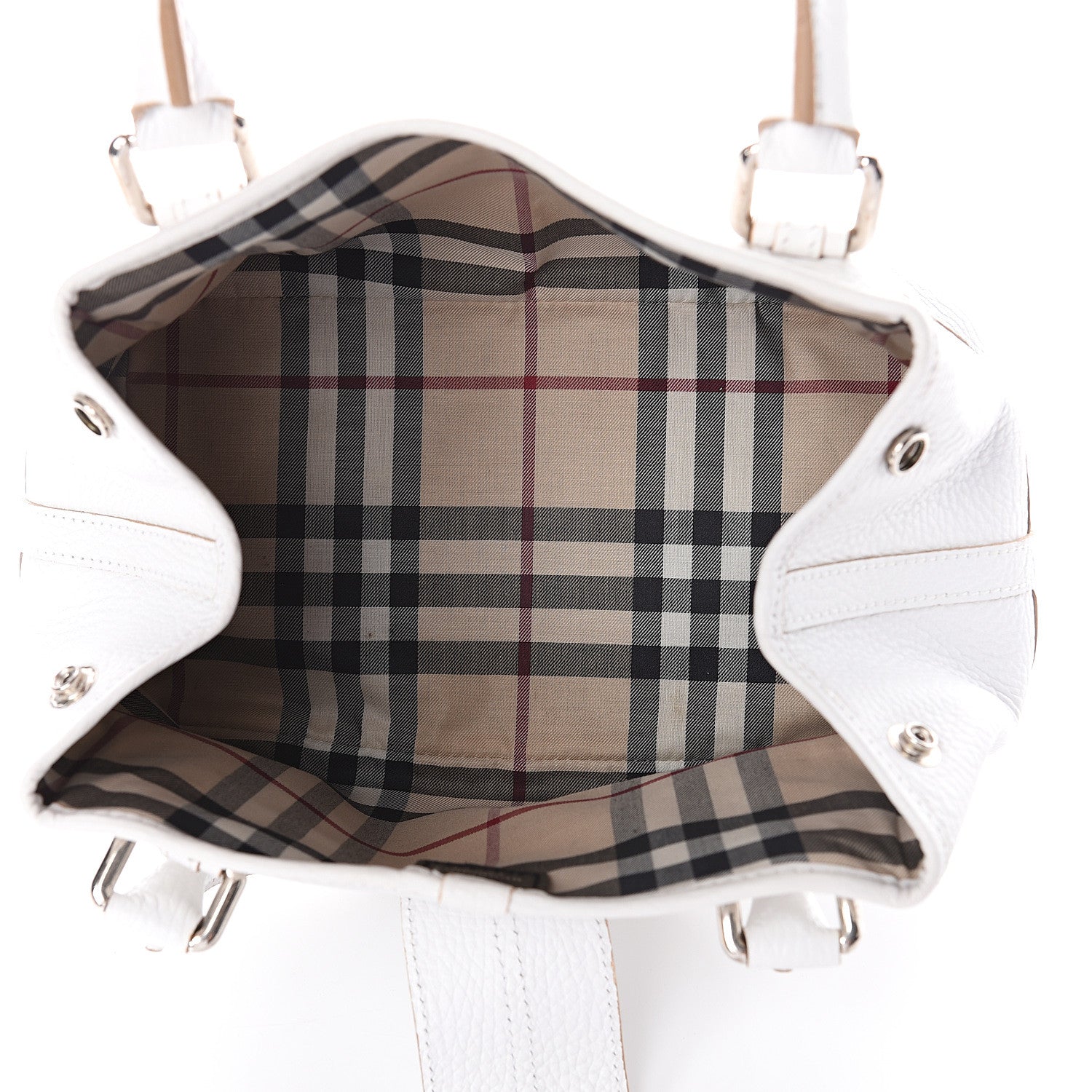 Burberry Grainy Calfskin Top Handle Bag White 4 of 8