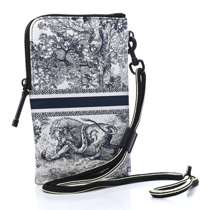 Christian Dior Technical Fabric Embroidered Toile De Jouy DiorTravel Multifunction Pouch Blue 2 of 9