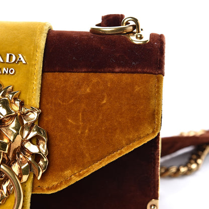 Prada Velluto Lions Head Cahier Shoulder Bag Ambra 11 of 12
