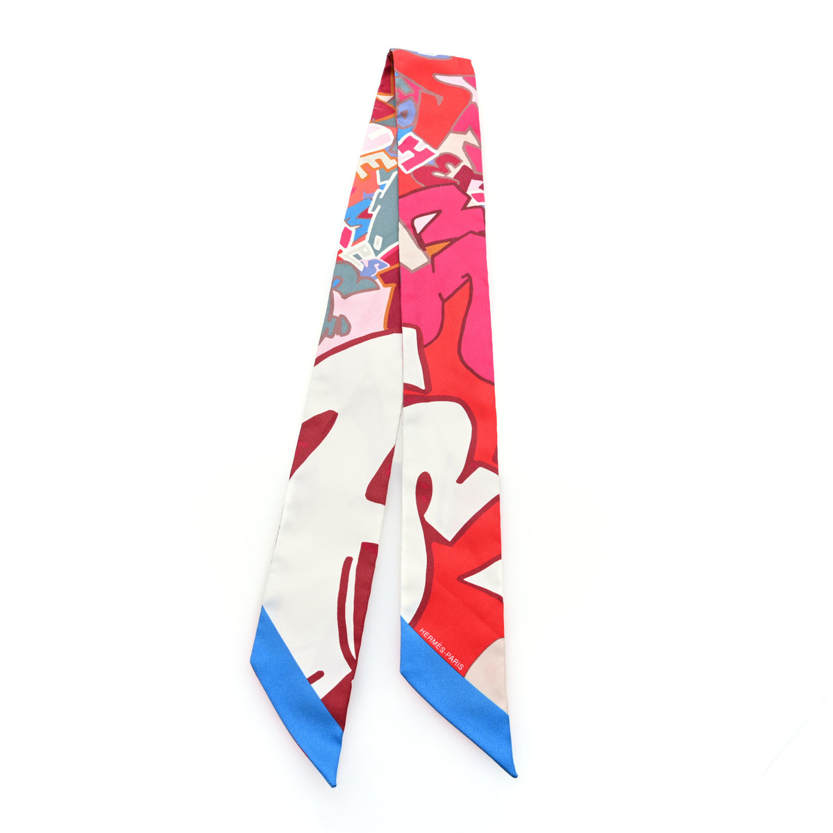 Silk Graff Graffiti Twilly Rouge Piment White Cobalt
