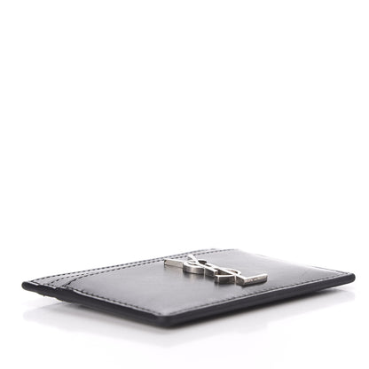 Saint Laurent Calfskin Monogram Credit Card Case Black 4 of 8