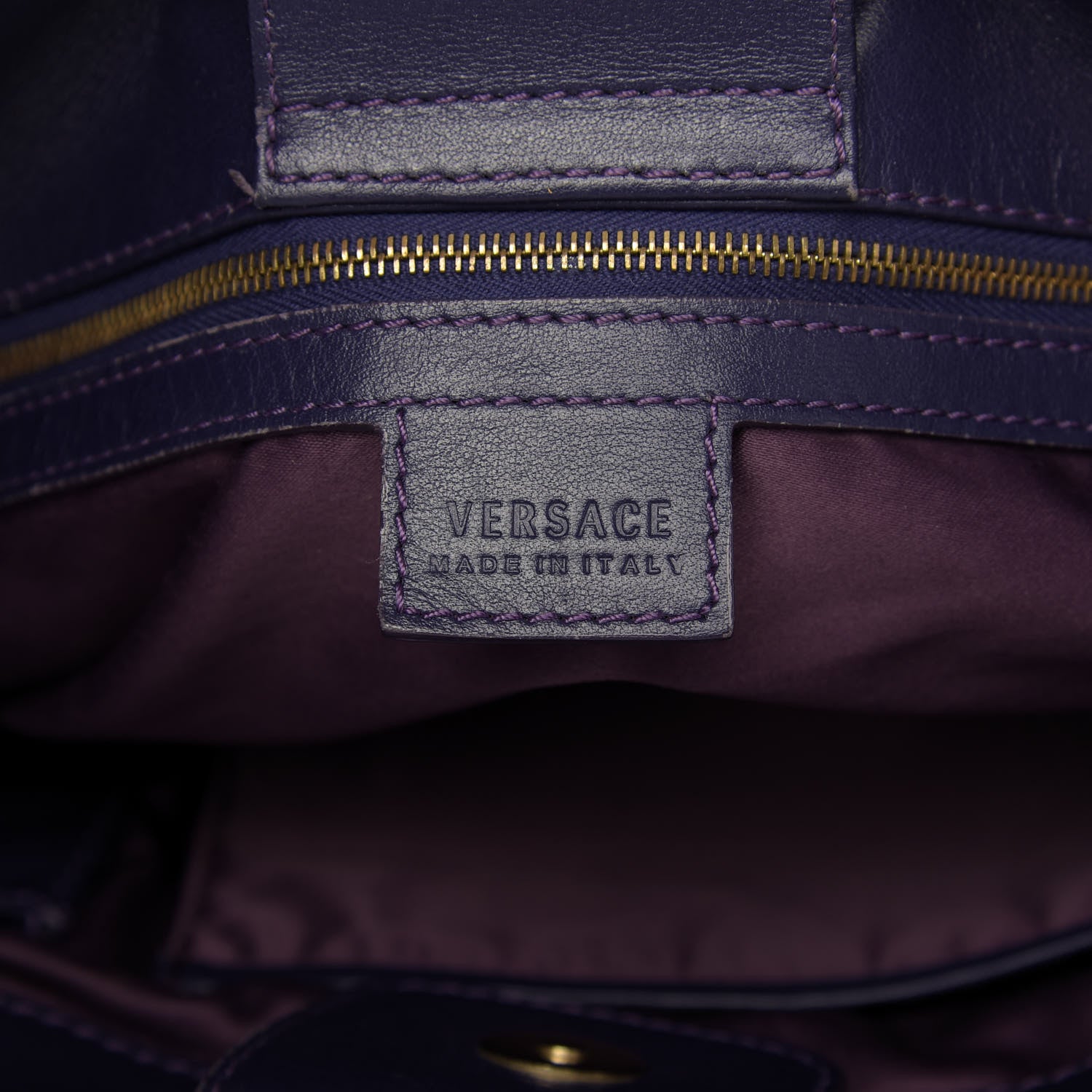 Versace Nappa Embossed Studded Tote Black 8 of 8