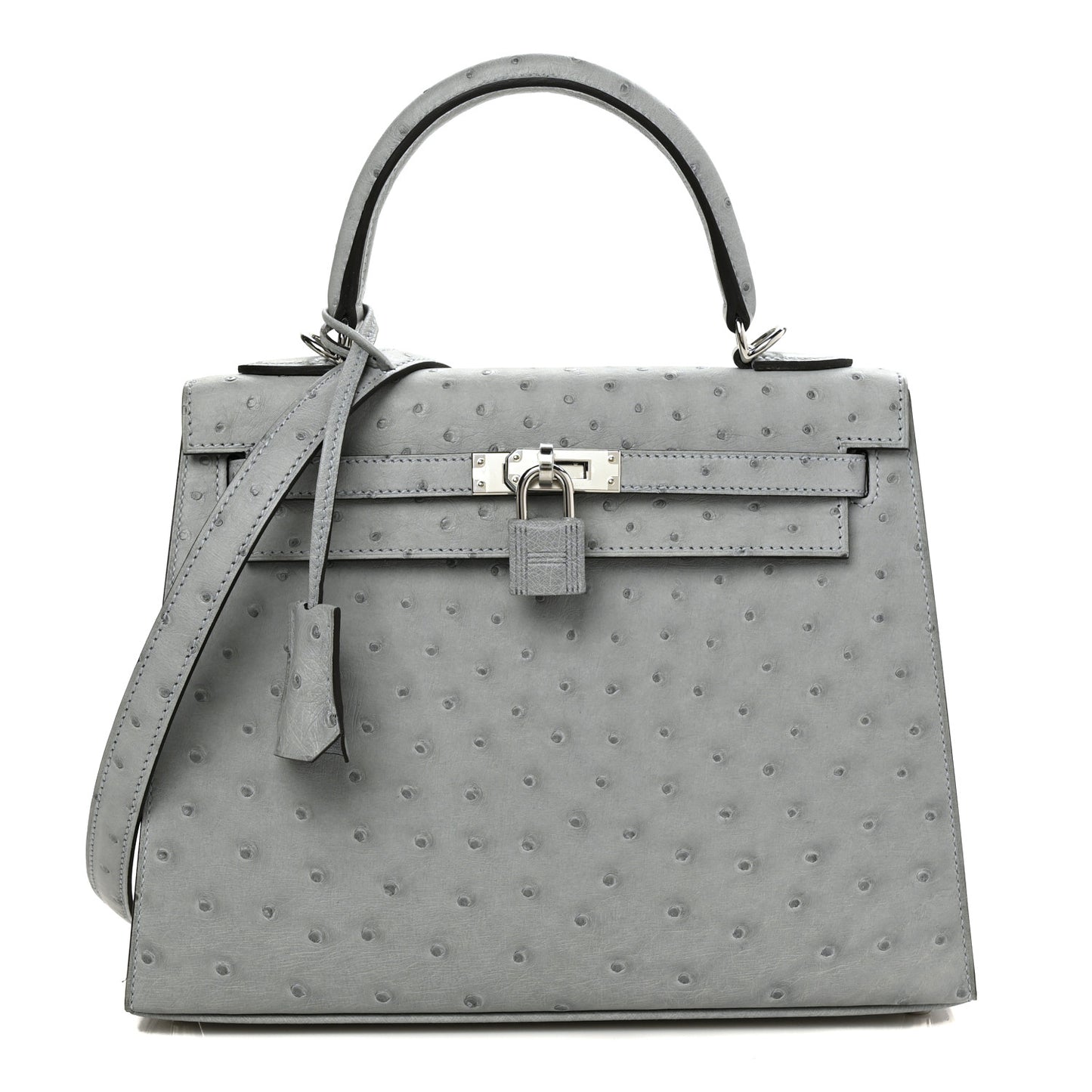 Ostrich Kelly Sellier 25 Bleu Pale