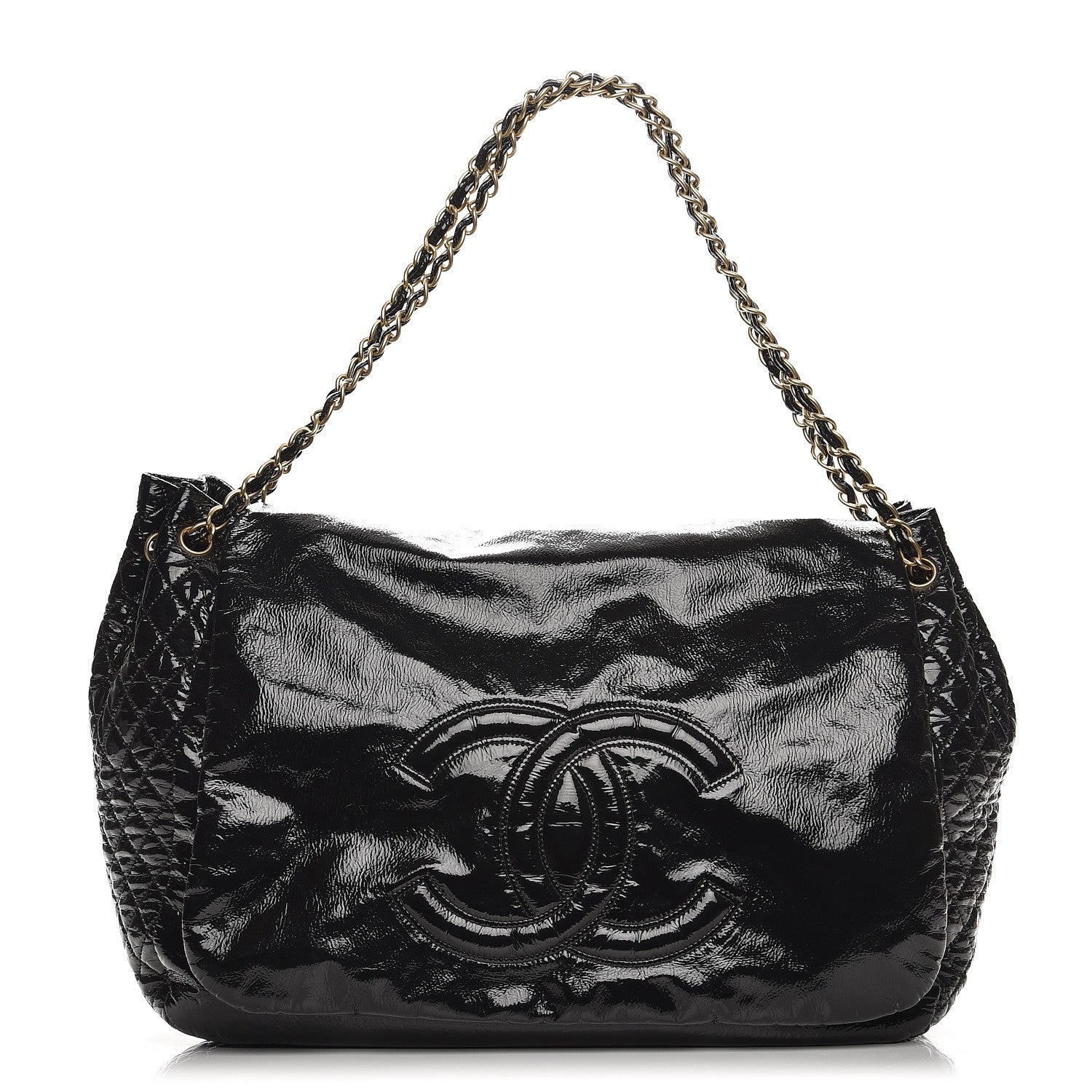 Chanel Vinyl XL Rock and Chain Flap Black 1 of 11