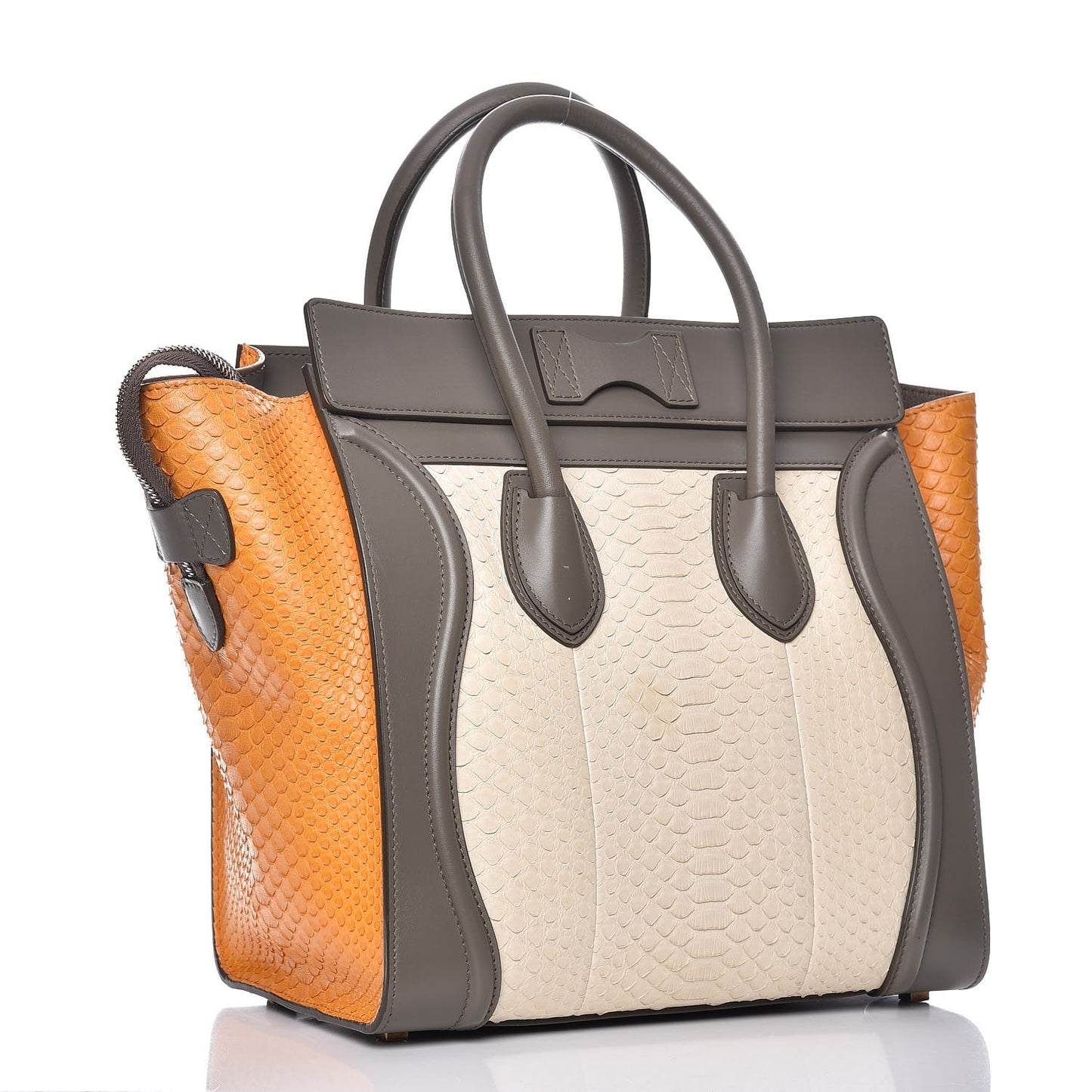 Python Tri-color Mini Luggage Saffron