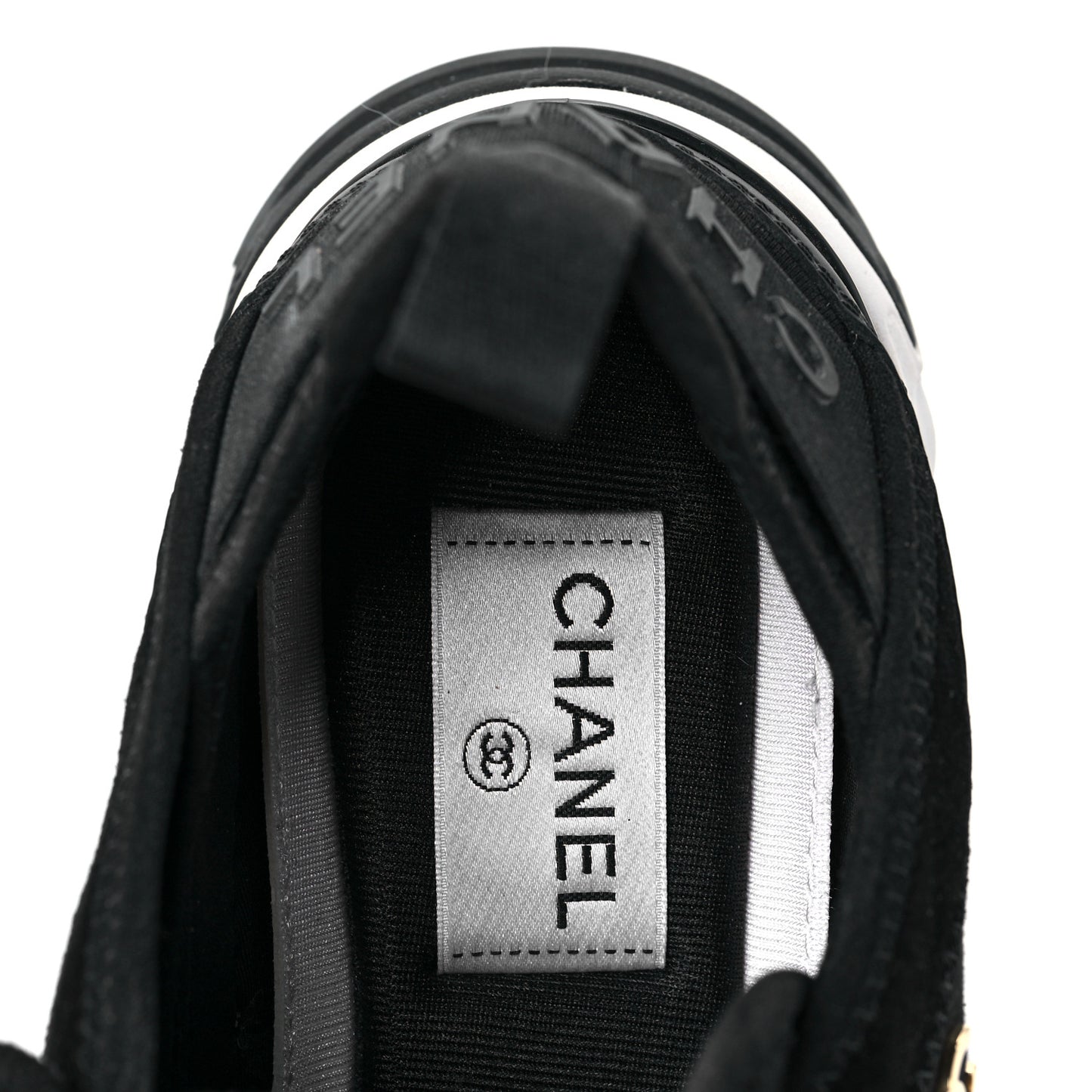 Velvet Calfskin Mixed Fibers CC Sneakers 36.5 Black