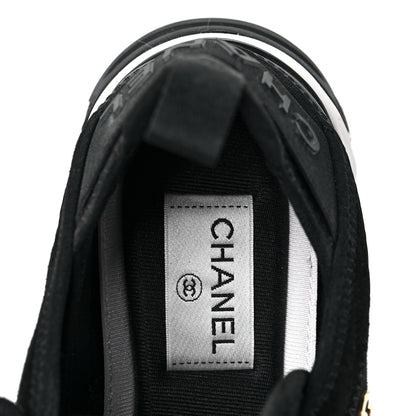 Chanel Velvet Calfskin Mixed Fibers CC Sneakers 36.5 Black 7 of 8