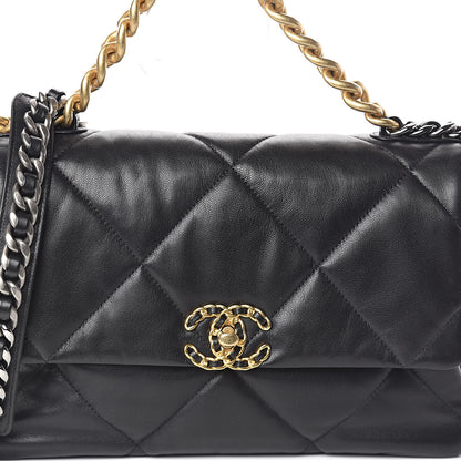 Chanel Lambskin Quilted Large 19 Flap Black 8 of 10