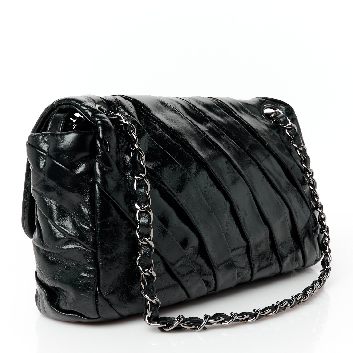 Chanel Glazed Calfskin Twisted Medium Flap Black 3 of 10