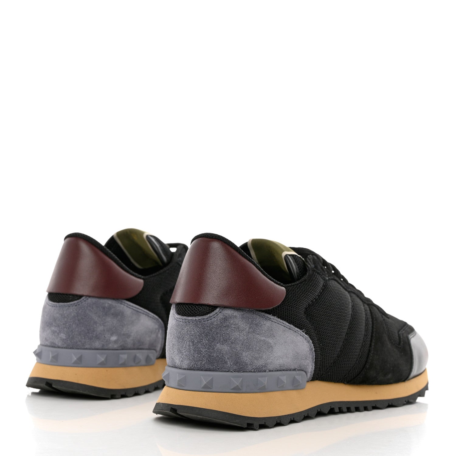 Valentino Garavani Suede Nylon Camouflage Soul Rockstud Sneakers 45 Black Grey 4 of 11
