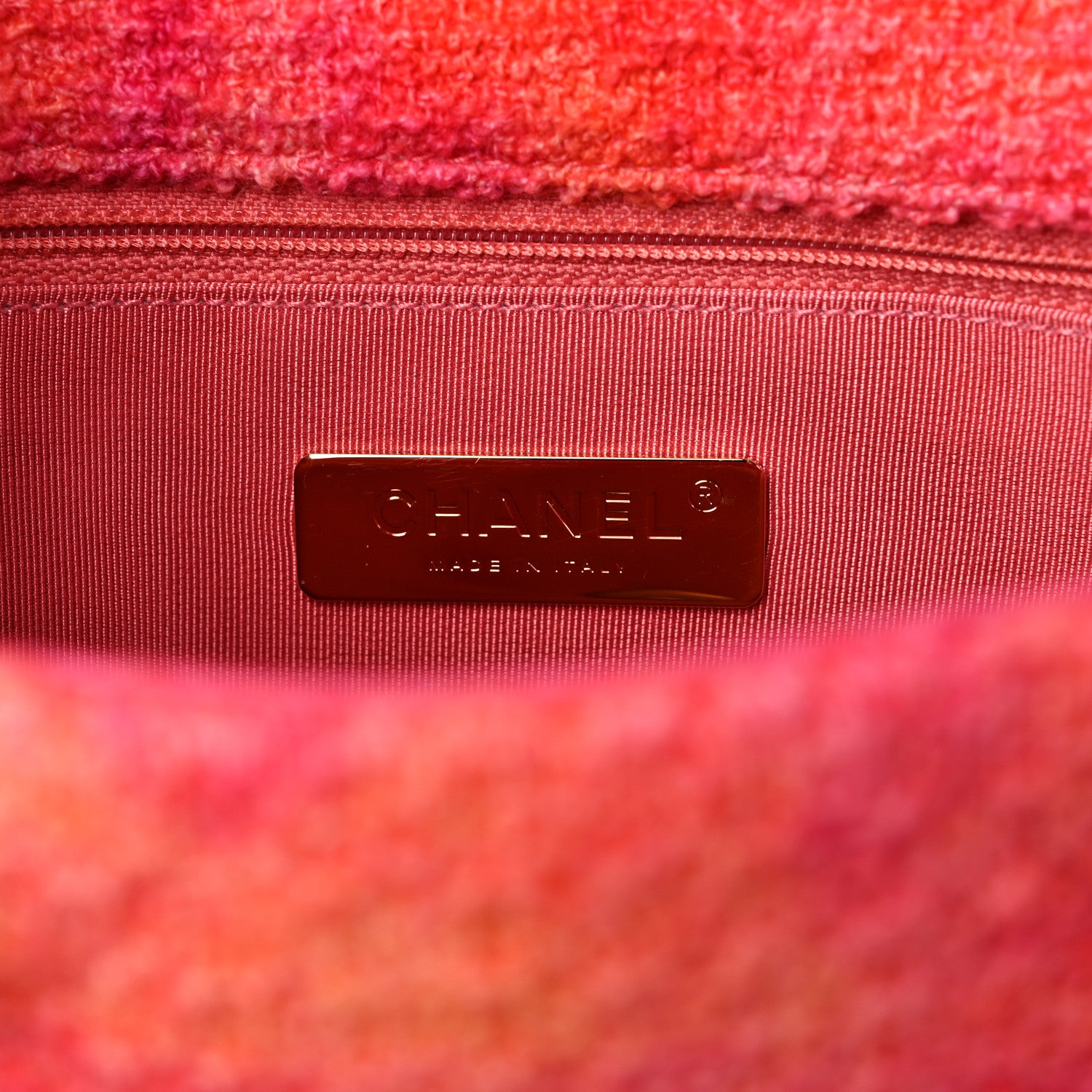 Chanel Tweed Quilted Medium Chanel 19 Flap Coral Pink 6 of 10