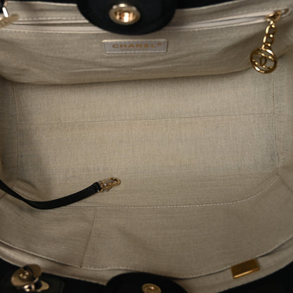 Chanel Mixed Fibers Small Deauville Tote Black 6 of 11