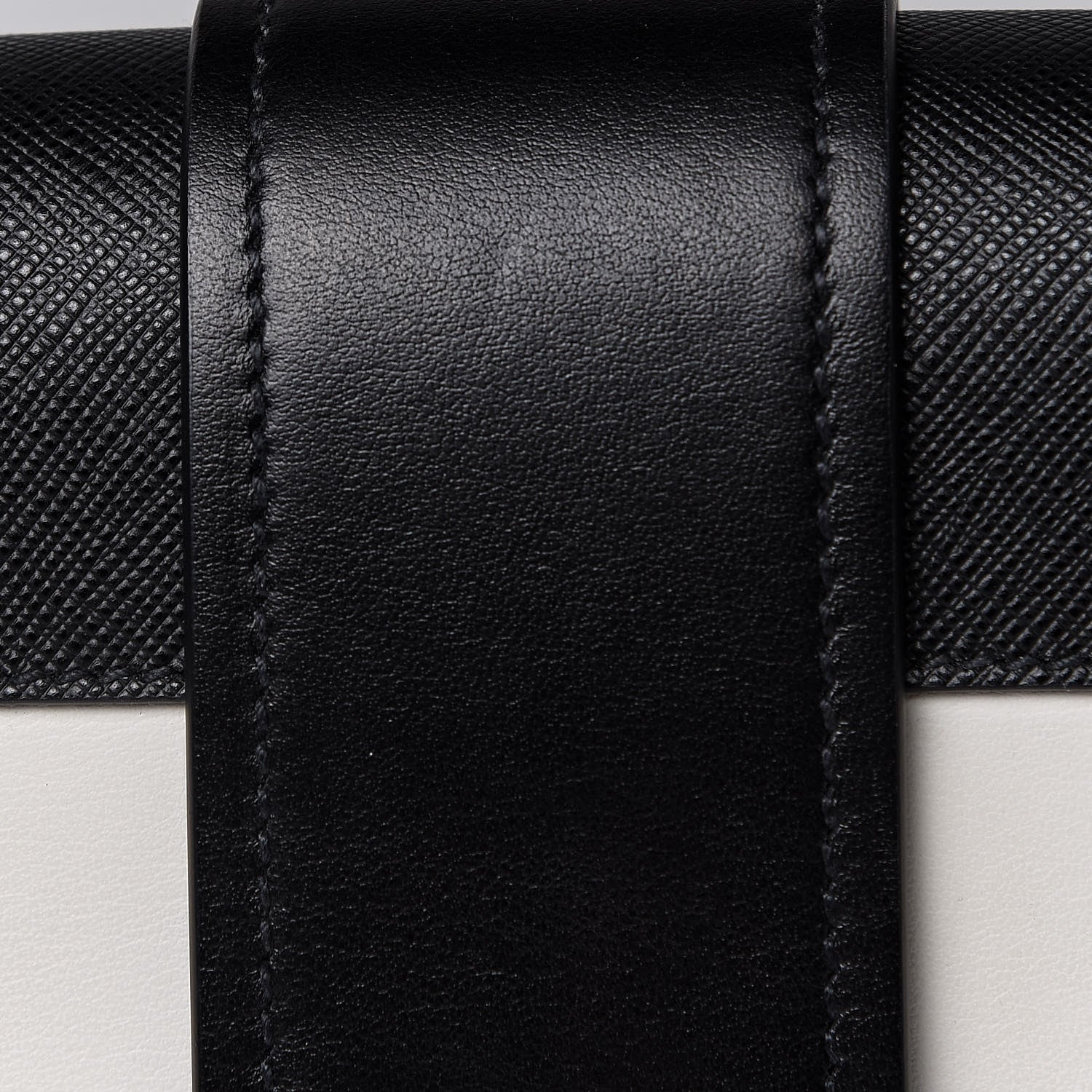 Prada City Calf Saffiano Large Cahier Bag White Black 14 of 18