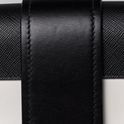 Prada City Calf Saffiano Large Cahier Bag White Black 14 of 18