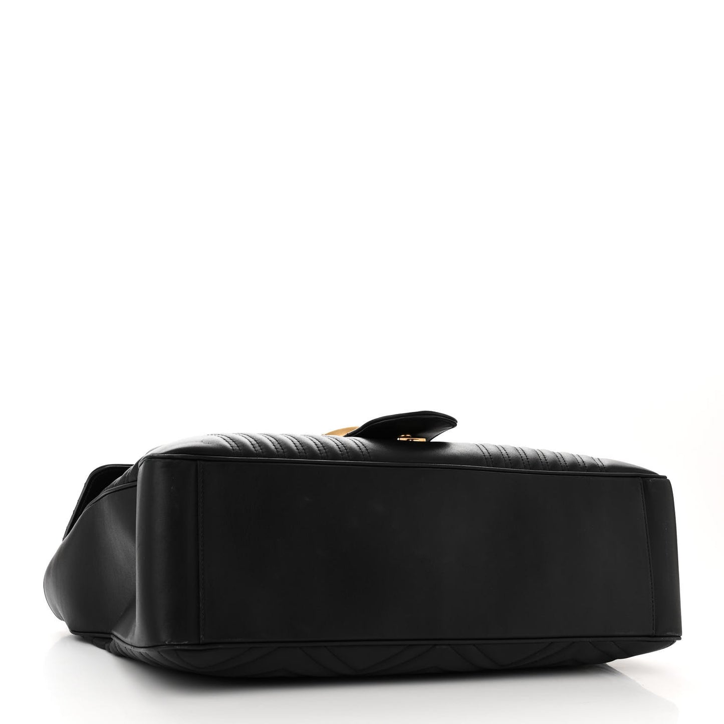 Calfskin Matelasse Maxi GG Marmont Top Handle Shoulder Bag Black
