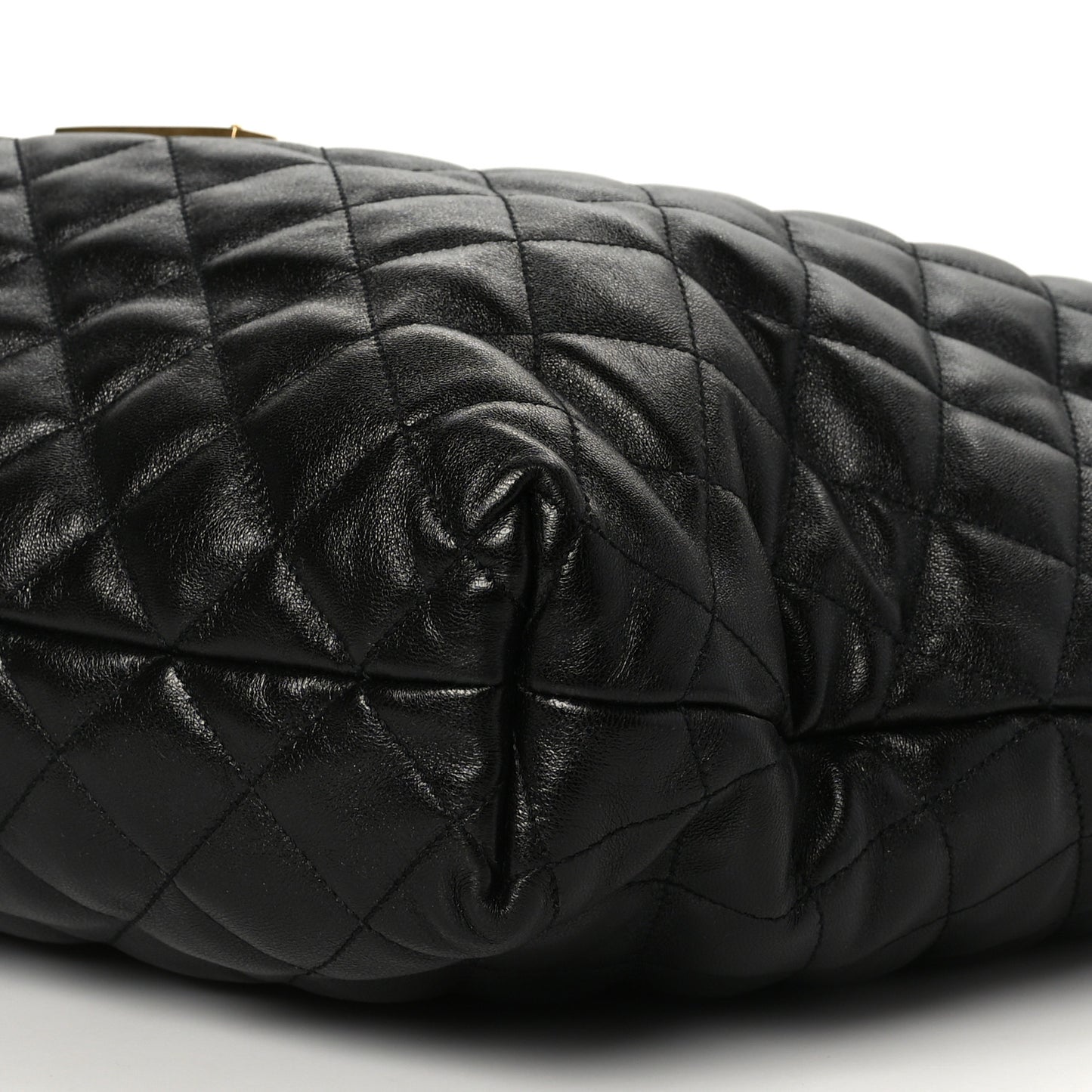 Lambskin Quilted Maxi Icare Shopping Tote Black