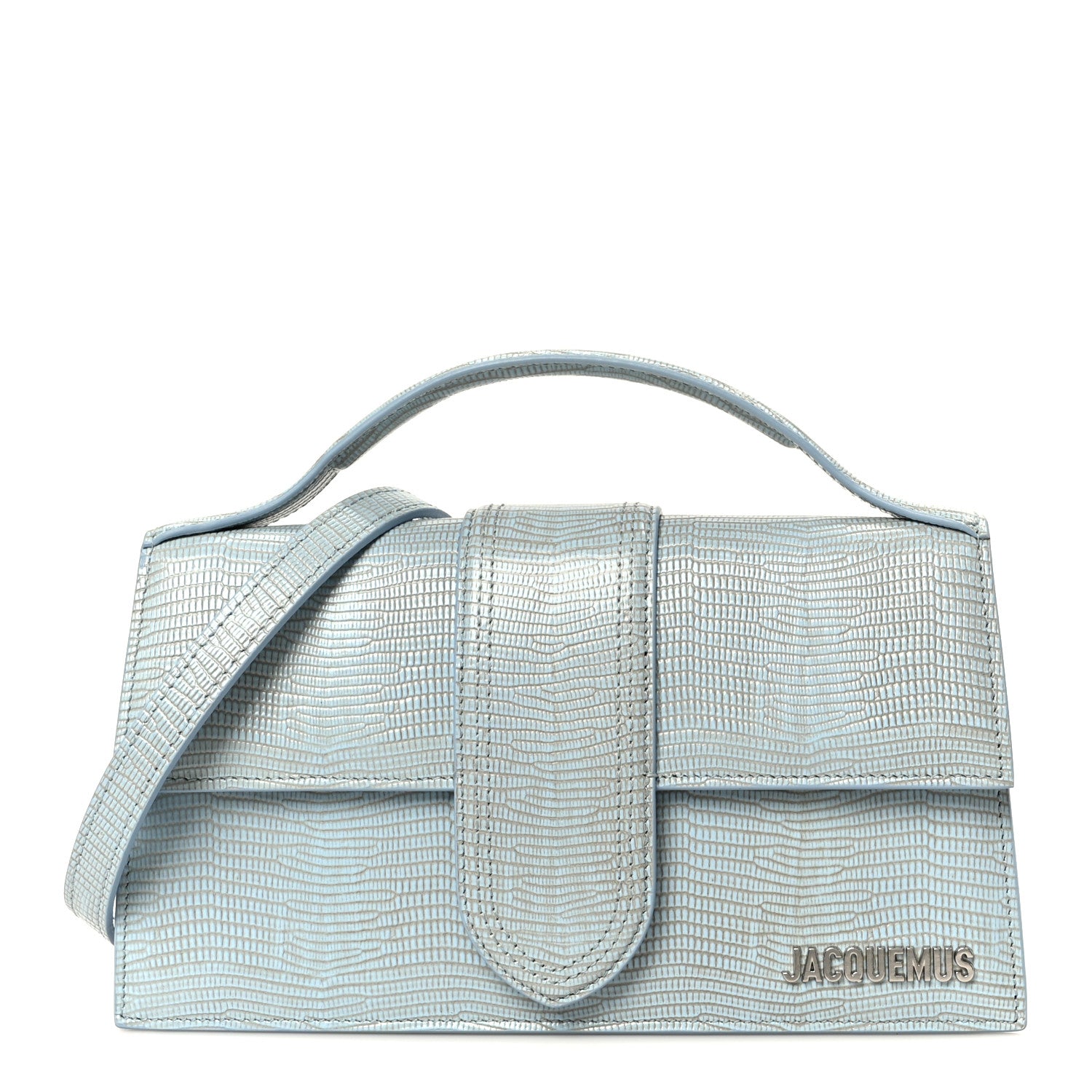 Jacquemus Calfskin Lizard Embossed Le Grand Bambino Light Blue 1 of 10