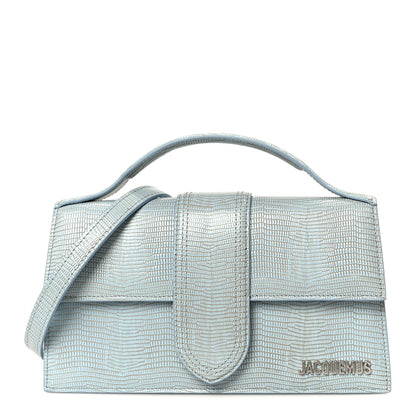 Jacquemus Calfskin Lizard Embossed Le Grand Bambino Light Blue 1 of 10