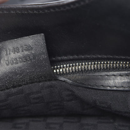 Gucci Calfskin Perforated GG Reins Hobo Black 7 of 11