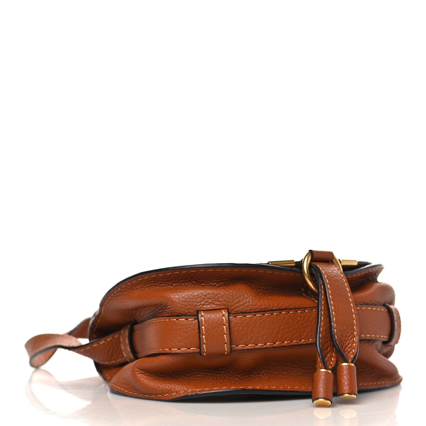 Calfskin Mini Marcie Round Crossbody Bag Tan