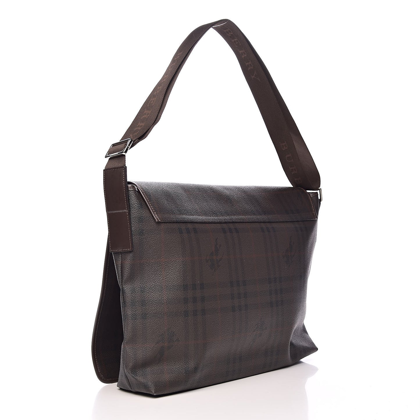 Smoked Haymarket Check Messenger Bag Brown