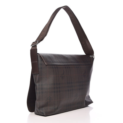 Burberry Smoked Haymarket Check Messenger Bag Brown 3 of 10