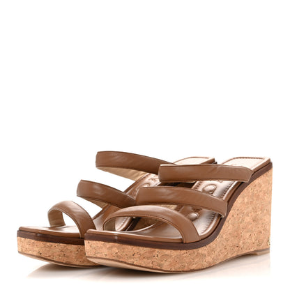 Jimmy Choo Calfskin Cork Athenia 110 Wedge Sandals 40 Cuoio 4 of 9