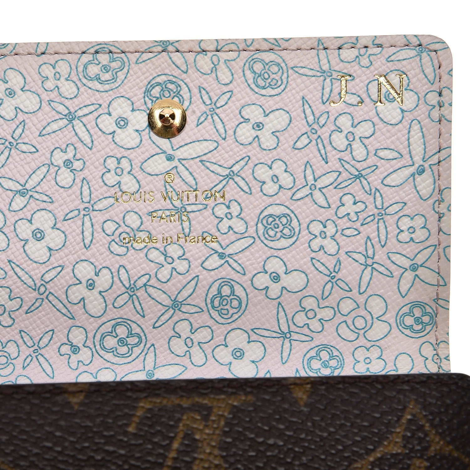 Louis Vuitton Monogram Fleuri Elise Wallet Rose 6 of 10