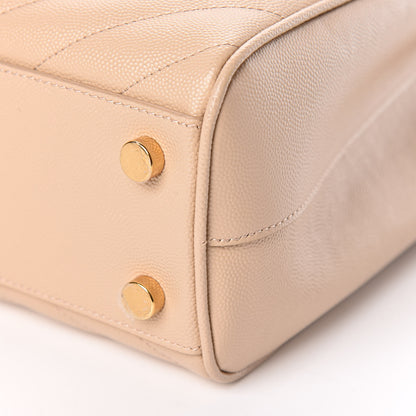 Saint Laurent Grain De Poudre Matelasse Chevron Monogram Shopping Bag Nude Powder 9 of 15