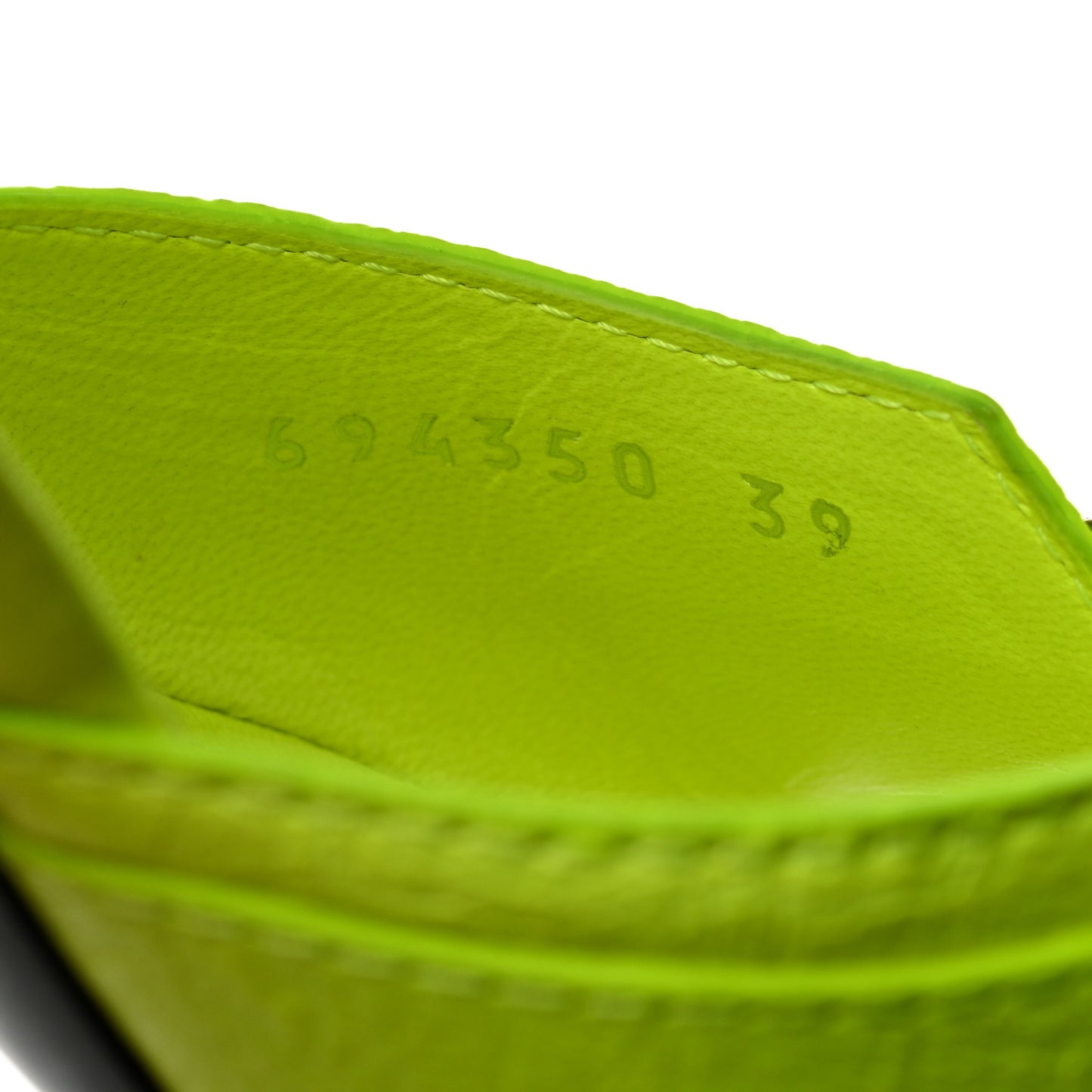 Agneau Arena Cagole 50mm Slide Sandals 39 Fluo Yellow