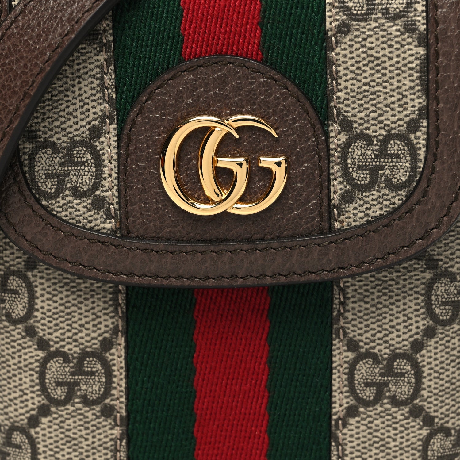 Gucci GG Supreme Monogram Web Ophidia Phone Crossbody Bag Beige New Acero 8 of 11