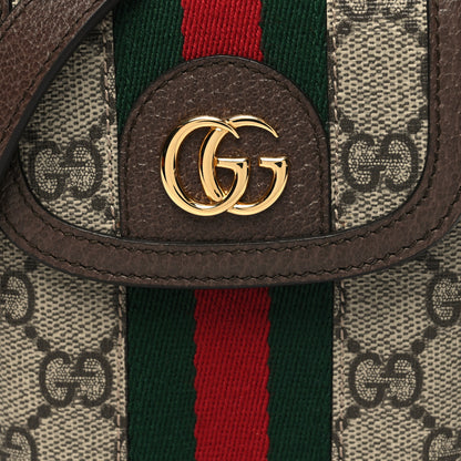 Gucci GG Supreme Monogram Web Ophidia Phone Crossbody Bag Beige New Acero 8 of 11