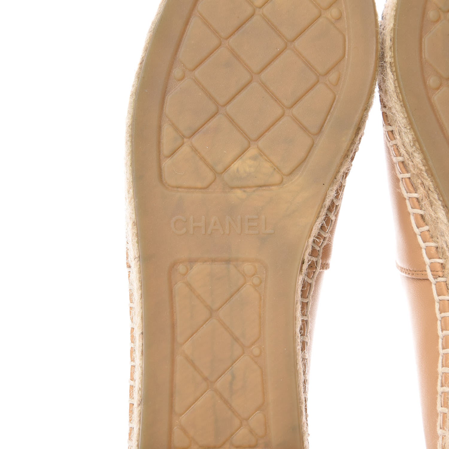 Chanel Lambskin CC Espadrilles 39 Beige Black 9 of 10