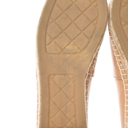 Chanel Lambskin CC Espadrilles 39 Beige Black 9 of 10