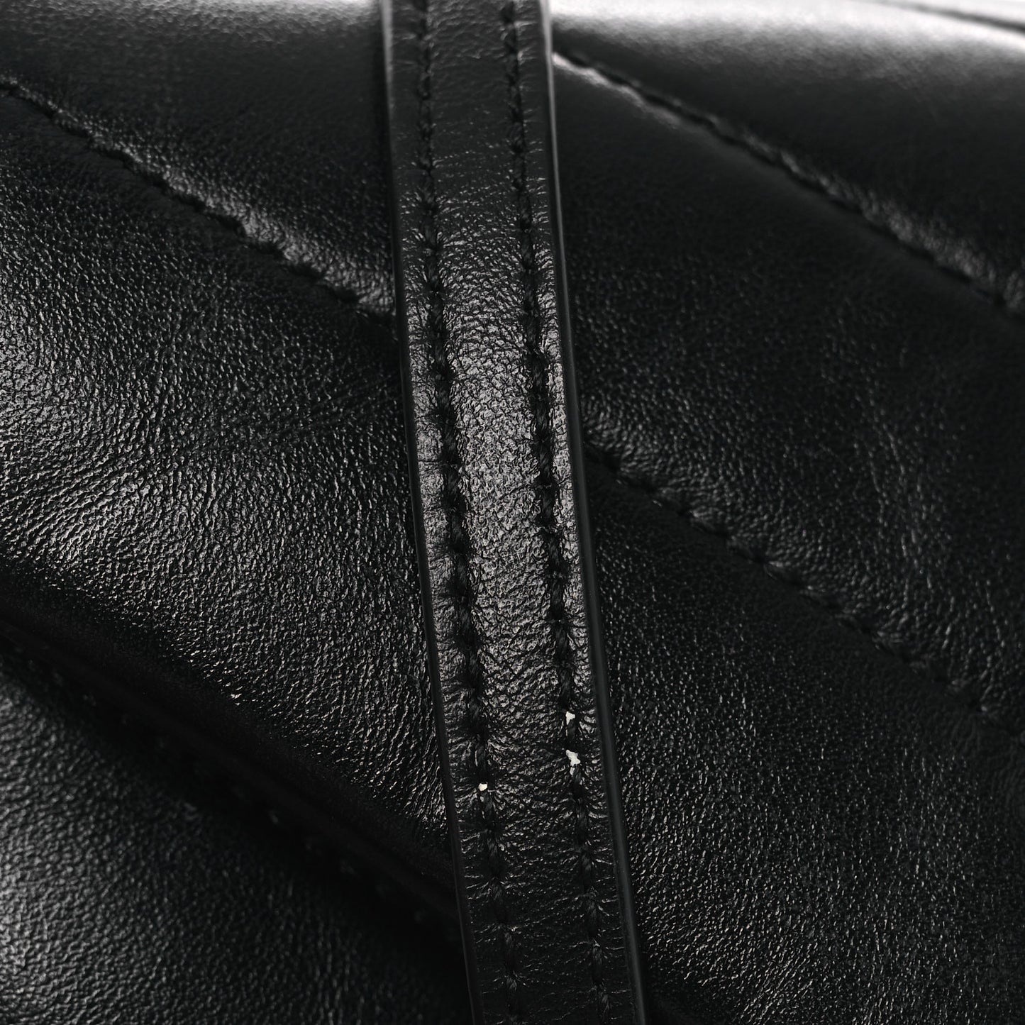 Calfskin Y Quilted Monogram Monochrome Toy Loulou Crossbody Bag Black