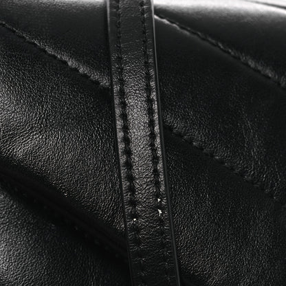 Saint Laurent Calfskin Y Quilted Monogram Monochrome Toy Loulou Crossbody Bag Black 11 of 12